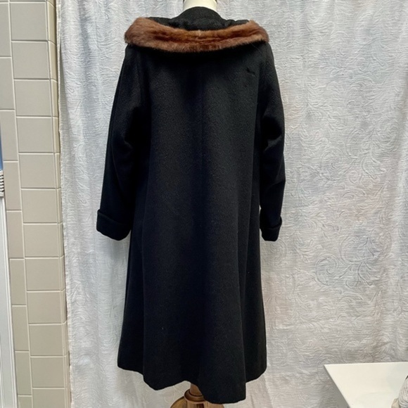 VTG 50’s/60’s Forstmann Long Dress Coat w Real Fur Trim - Picture 8 of 12